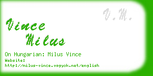 vince milus business card